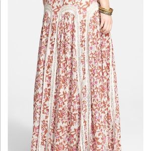 Free People “Zoe” Maxi Skirt in Misty Combo